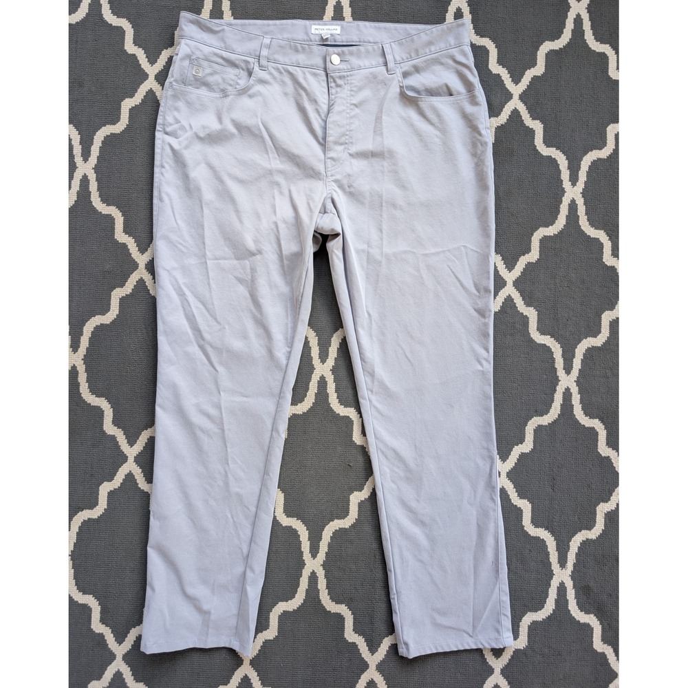 Peter Millar Performance Pants 66FB Mens 38 x 32 MEOEB66FB Gale Gray Five Pocket